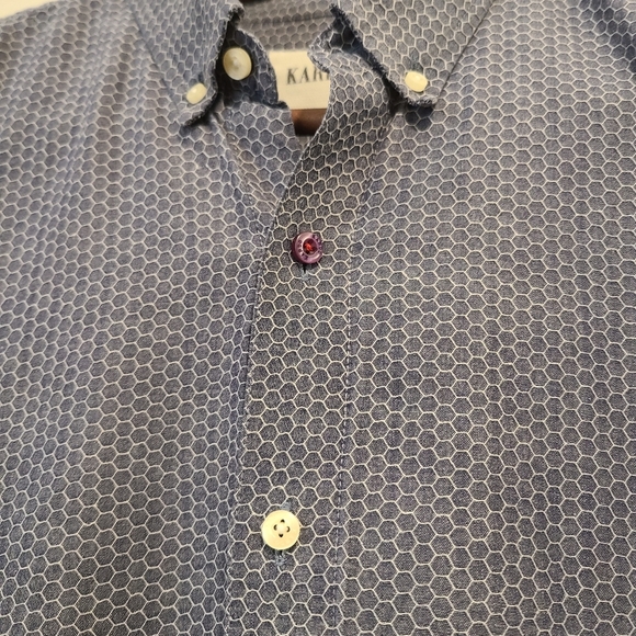 Kardo Blue Long Sleeve Button Down Shirt - Picture 3 of 6